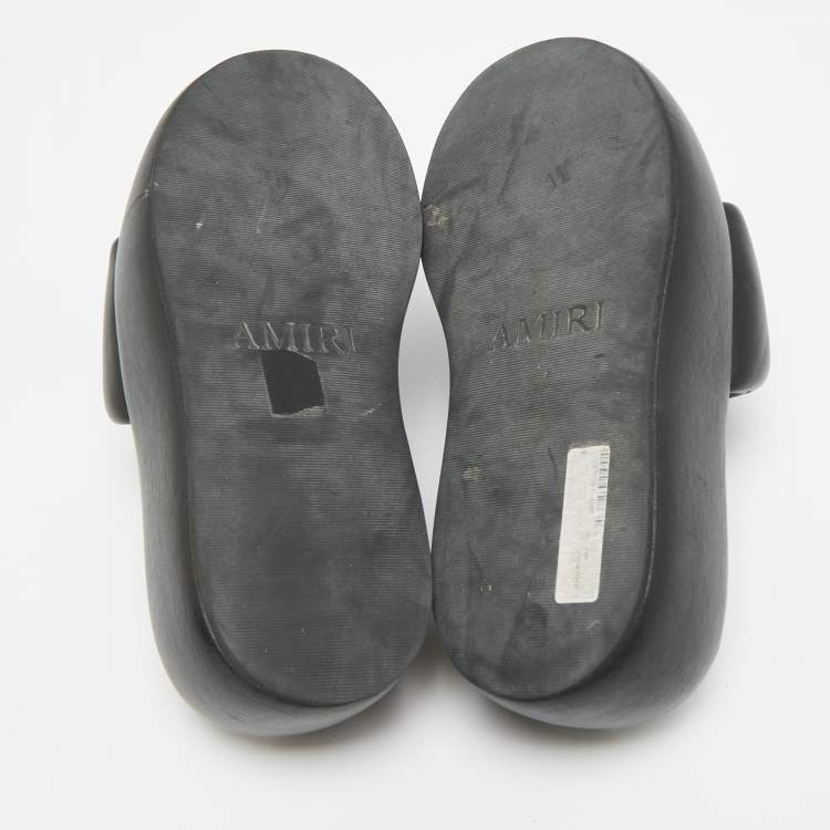 Pre Owned Amiri Script Size 37 Black Leather Platform Sandals