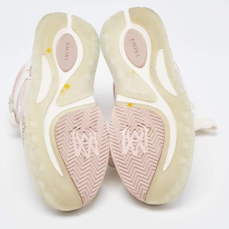 Pre Owned Amiri Pink/White Mesh and Leather MA-1 Sneakers Size 39