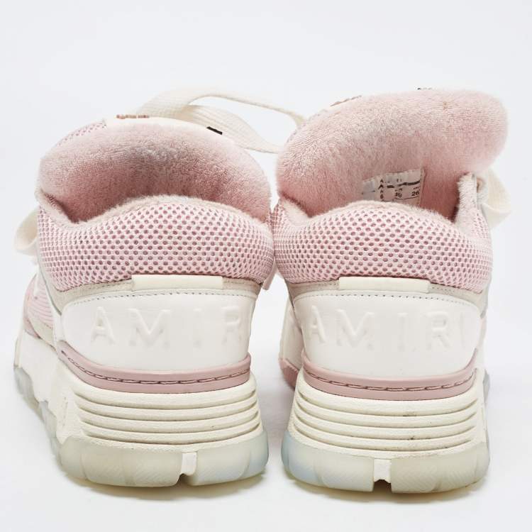 Pre Owned Amiri Pink/White Mesh and Leather MA-1 Sneakers Size 39