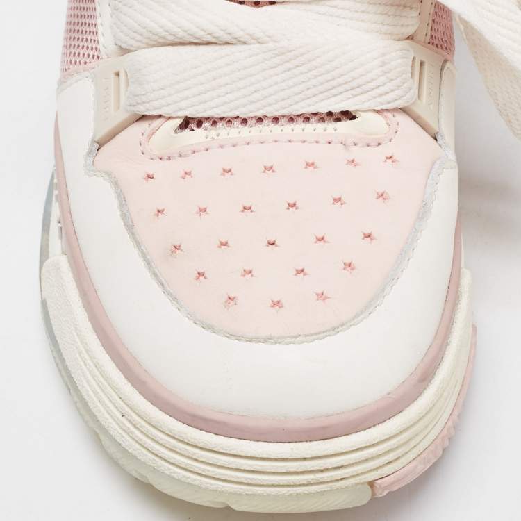 Pre Owned Amiri Pink/White Mesh and Leather MA-1 Sneakers Size 39