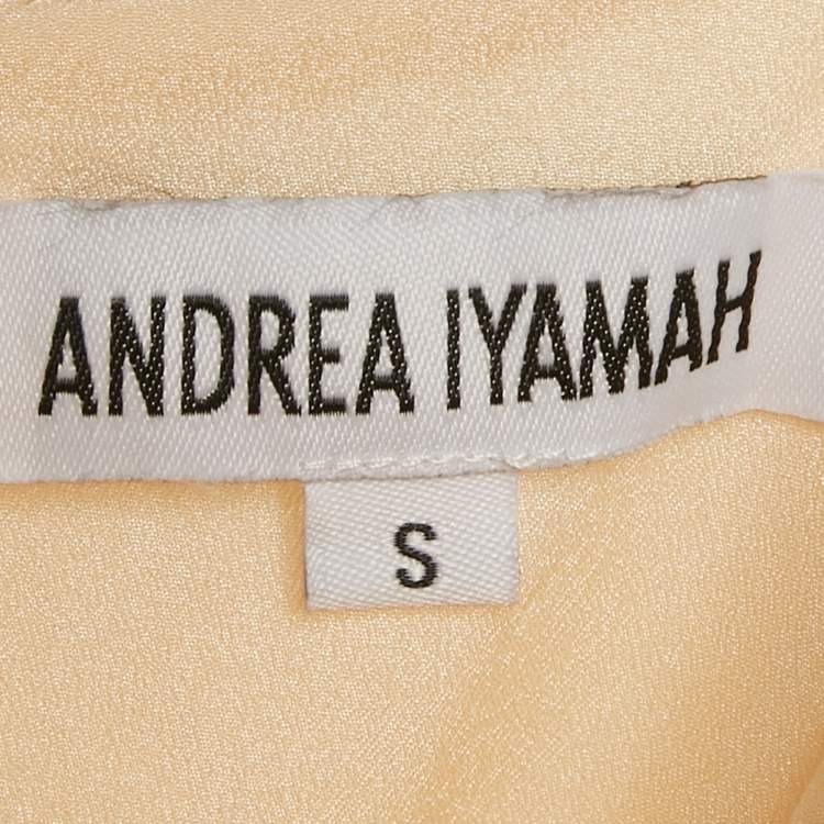 Pre Owned Andrea Iyamah Light Orange/Peach Chiffon Cut-Out Tie-Up Detail Jumpsuit S