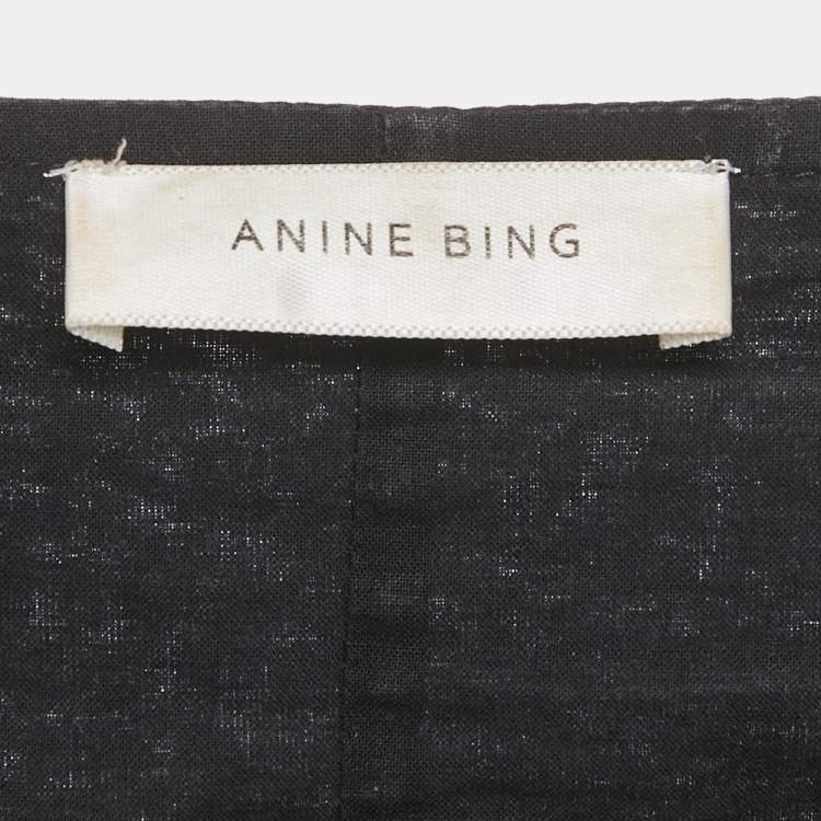 Pre Owned Anine Bing Black Cotton Flared Mini Dress XS