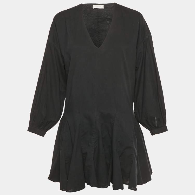 Pre Owned Anine Bing Black Cotton Flared Mini Dress XS