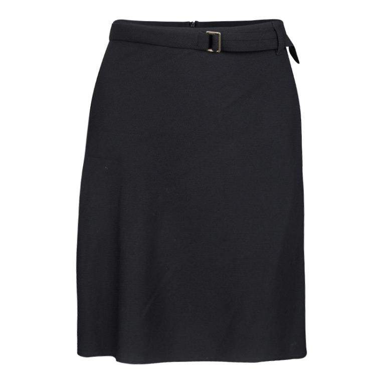 Pre Owned Ann Demeulemeester Black Textured Wool Blazer and Skirt Set M