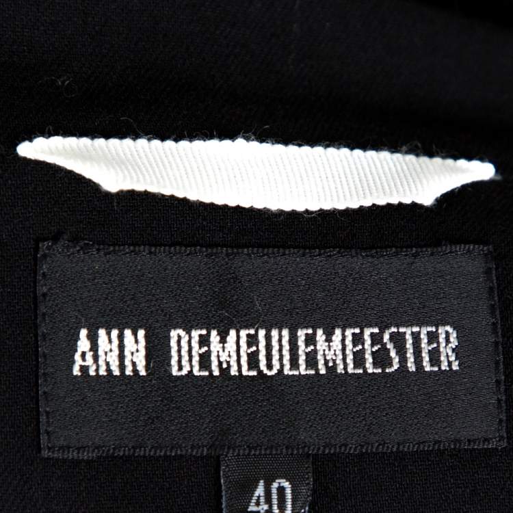 Pre Owned Ann Demeulemeester Black Wool Contrast Trim Classic Fit Blazer M