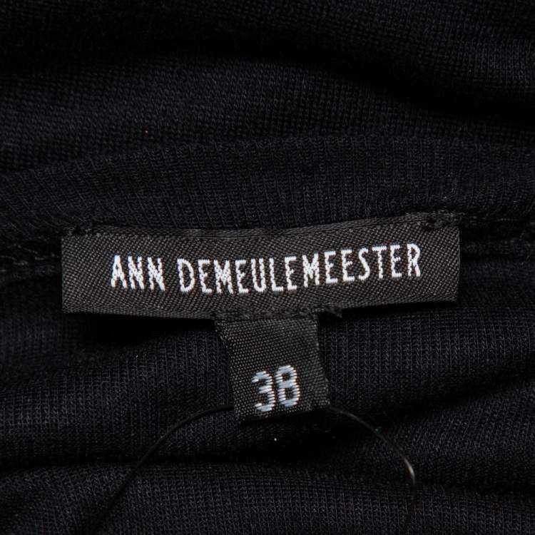 Pre Owned Ann Demeulemeester Black Modal Cutout Sleeve Detail T-Shirt M