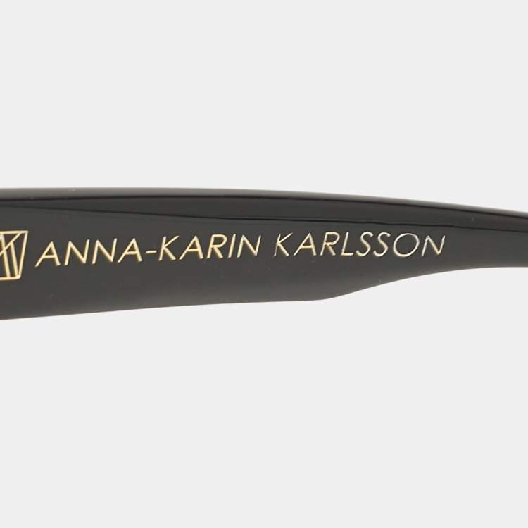 Pre Owned Anna-Karin Karlsson Black/Multicolor Mirror Lion Square Sunglasses