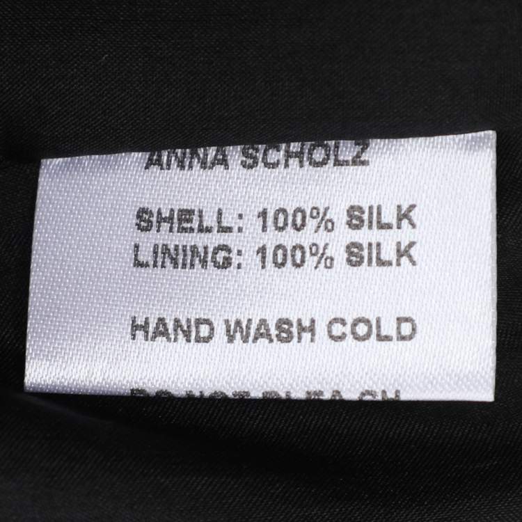 Pre Owned Anna Scholz Black Lace Georgette Long Sleeve Tops XXL