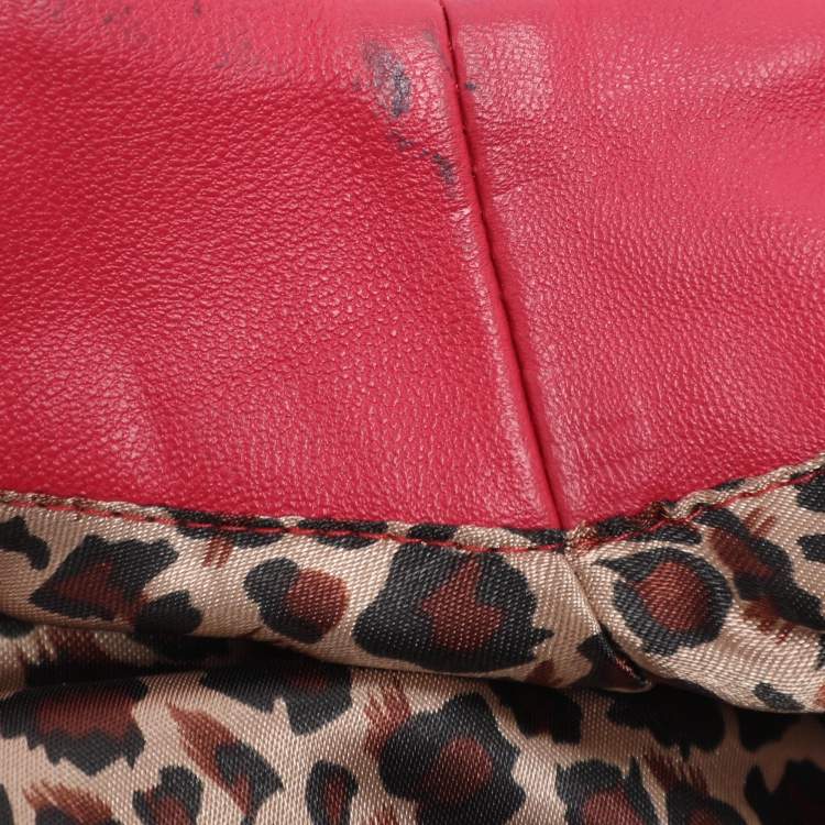 Pre Owned Anna Scholz Red Leather Jacket XL