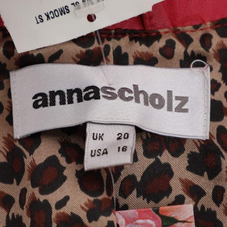 Pre Owned Anna Scholz Red Leather Jacket XL