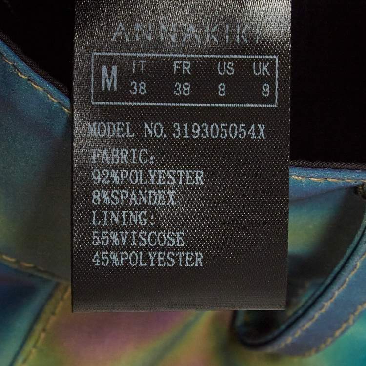 Pre Owned Annakiki For Huawei Multicolor Reflective Pattern Synthetic Straight Leg Pants M