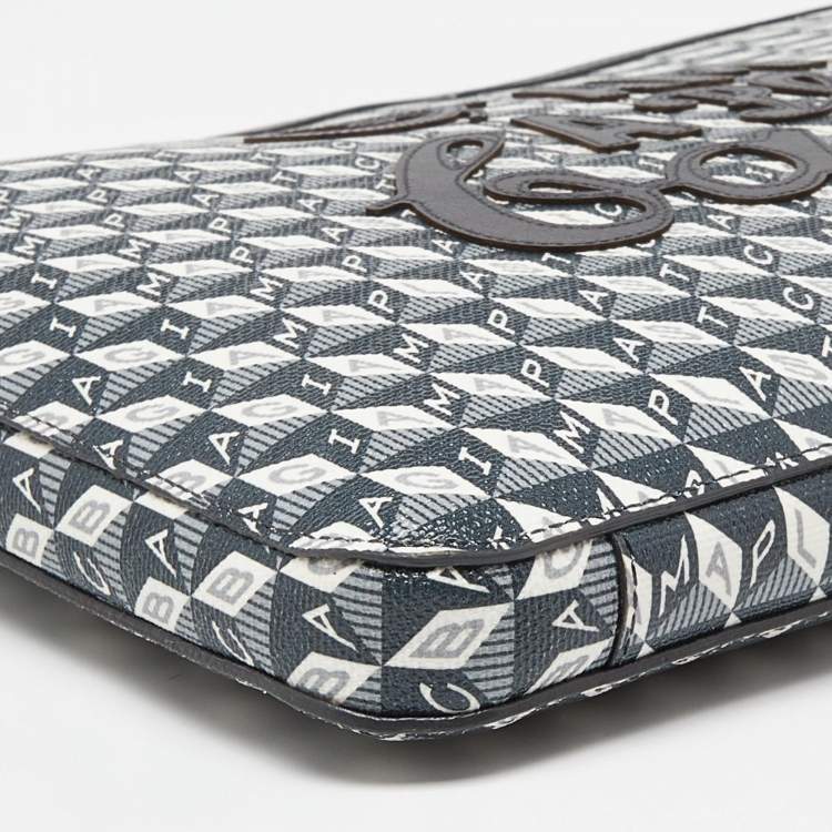 Pre Owned Anya Hindmarch Grey/Black Coated Canvas 'I AM A PLASTIC BAG" Laptop Case