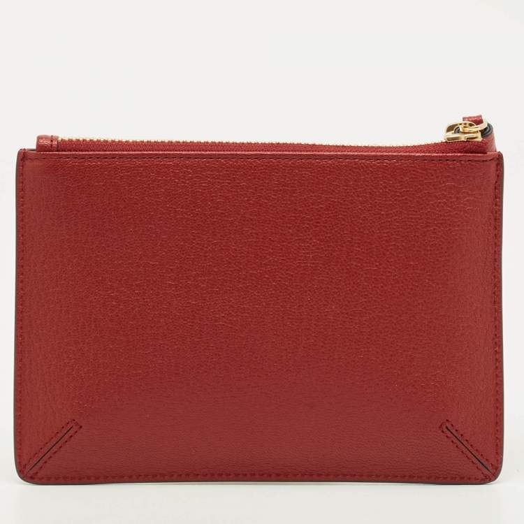 Pre Owned Anya Hindmarch Bespoke Loose Pocket Red Leather Pouch