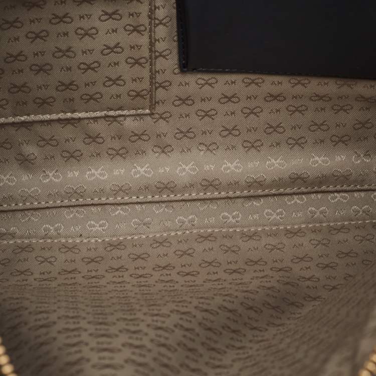 مملوكة مسبقًا حقيبة لابتوب انيا هندمارش "أنا حقيبة بلاستيكية" قماش مطلي رمادي/أسود