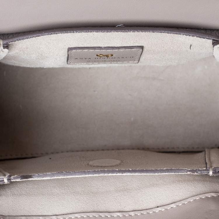 Pre Owned Anya Hindmarch Metallic Leather Small Dragonfly Bathurst Top Handle Bag