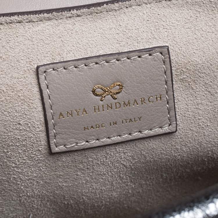 Pre Owned Anya Hindmarch Metallic Leather Small Dragonfly Bathurst Top Handle Bag