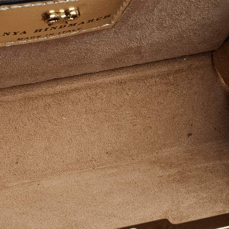 Pre Owned Anya Hindmarch Orange Python Hubba Bubba Clutch