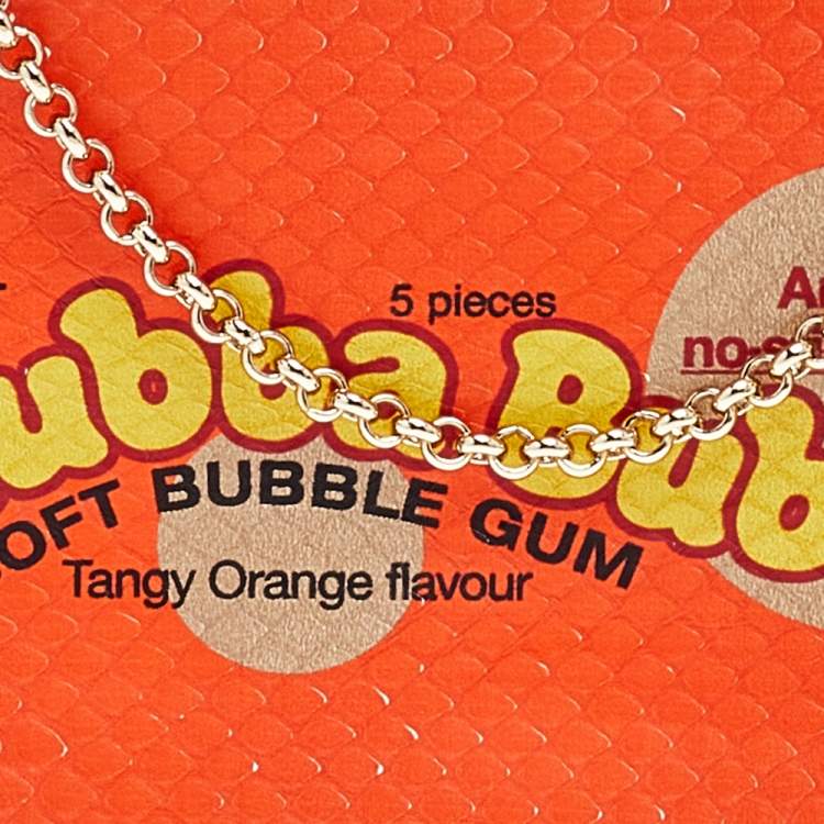 Pre Owned Anya Hindmarch Orange Python Hubba Bubba Clutch