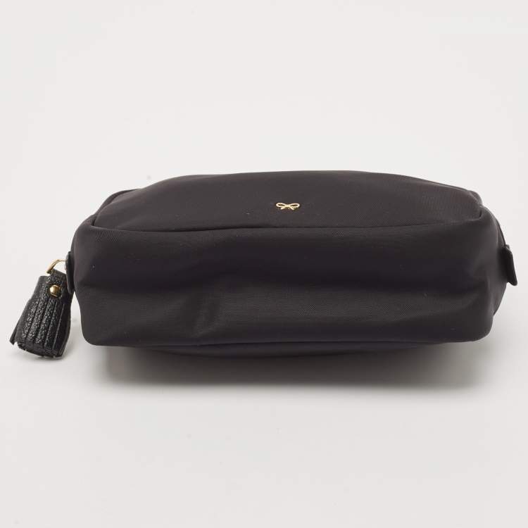 مملوكة مسبقًا Anya Hindmarch Black Nylon Girlie Cosmetic Pouch