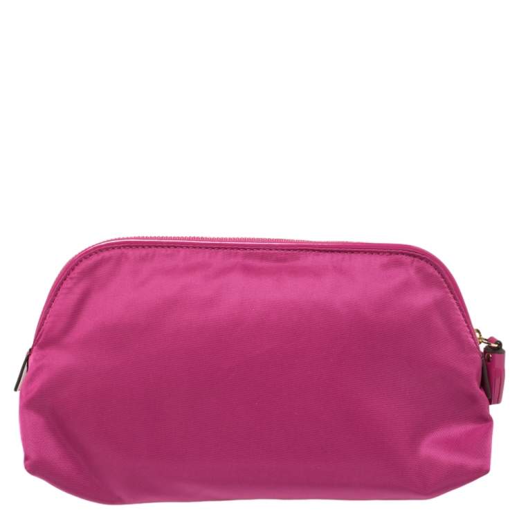 Pre Owned Anya Hindmarch Pink Nylon Suncream Pouch