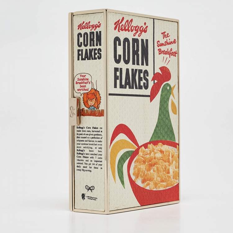 Pre Owned Anya Hindmarch Multicolor Snakeskin Corn Flakes Box Clutch