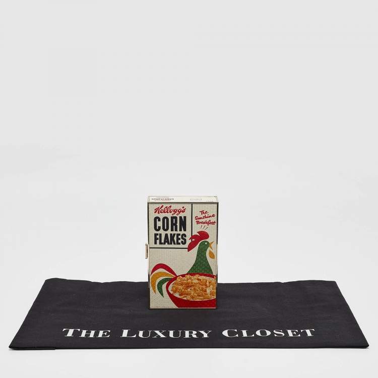 Pre Owned Anya Hindmarch Multicolor Snakeskin Corn Flakes Box Clutch