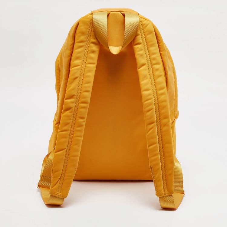 Pre Owned Anya Hindmarch Mustard Nylon Smiley Backpack