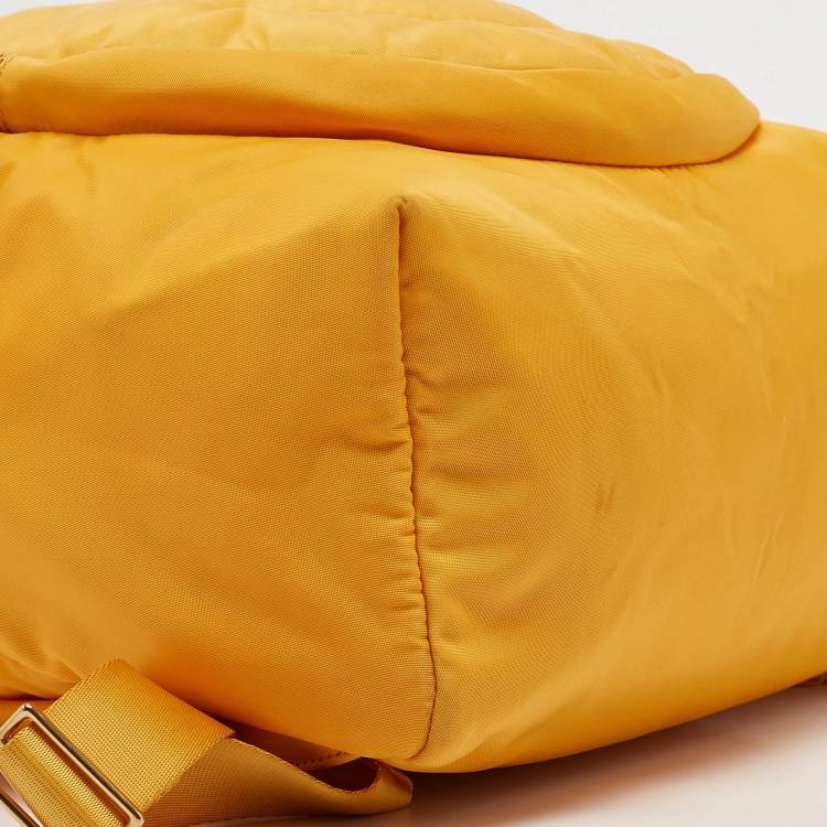 Pre Owned Anya Hindmarch Mustard Nylon Smiley Backpack