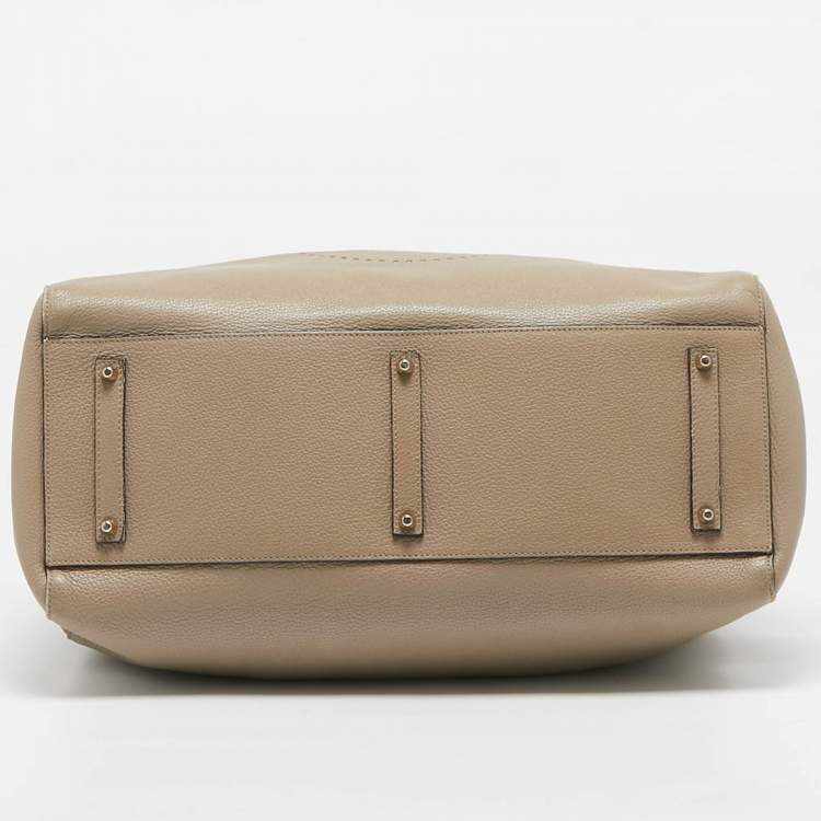 Pre Owned Anya Hindmarch Beige Leather Featherweight Smiley Ebury Tote