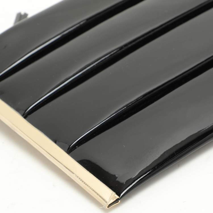 Pre Owned Anya Hindmarch Black Patent Leather Clutch