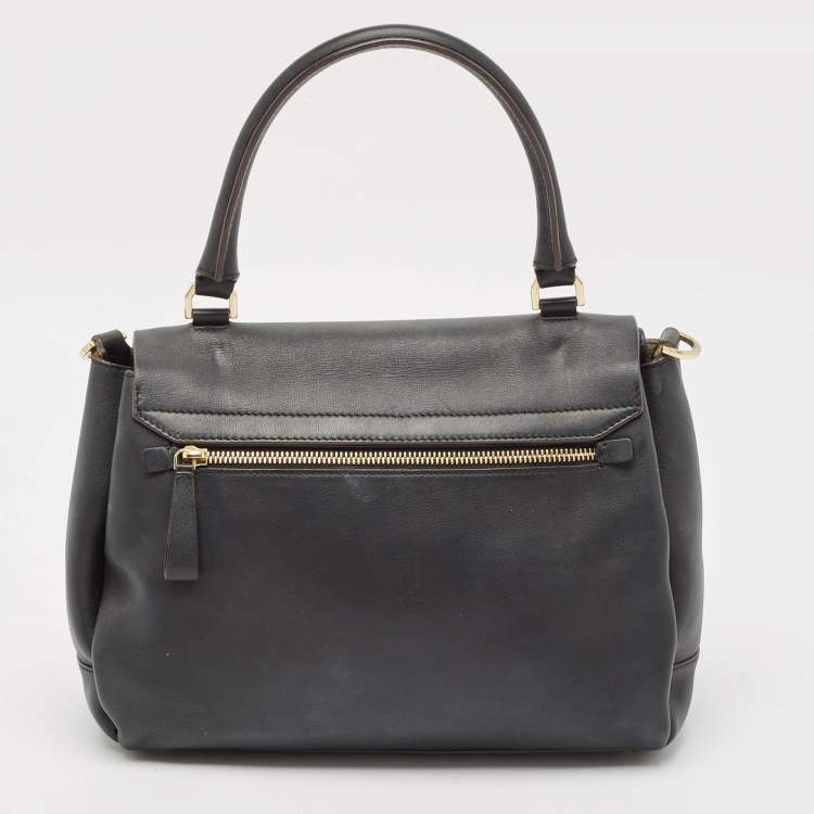 Pre Owned Anya Hindmarch Black Leather Bathurst Lock Egg Top Handle Bag