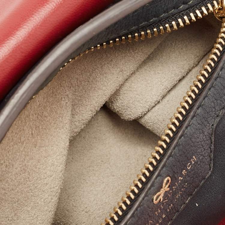 Pre Owned Anya Hindmarch Black Leather Bathurst Lock Egg Top Handle Bag