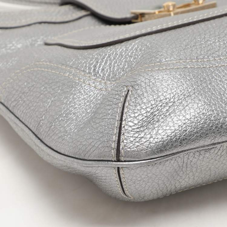 Pre Owned Anya Hindmarch Silver Leather Shoulder Bag