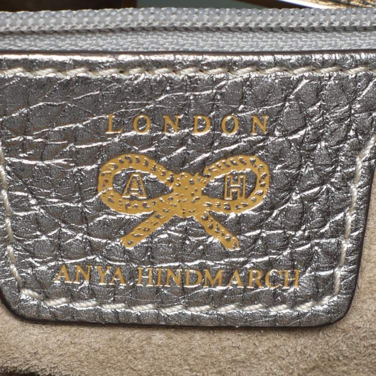 Pre Owned Anya Hindmarch Silver Leather Shoulder Bag