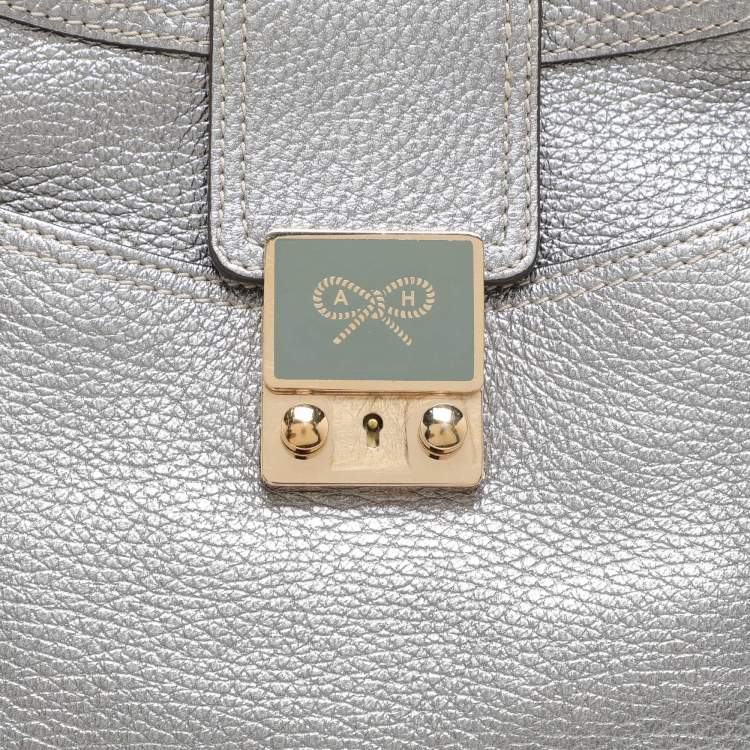 Pre Owned Anya Hindmarch Silver Leather Shoulder Bag