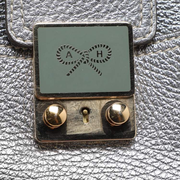 Pre Owned Anya Hindmarch Silver Leather Shoulder Bag