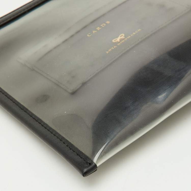 مملوكة مسبقًا Anya Hindmarch Transparent/Black Pvc and Leather Clutch