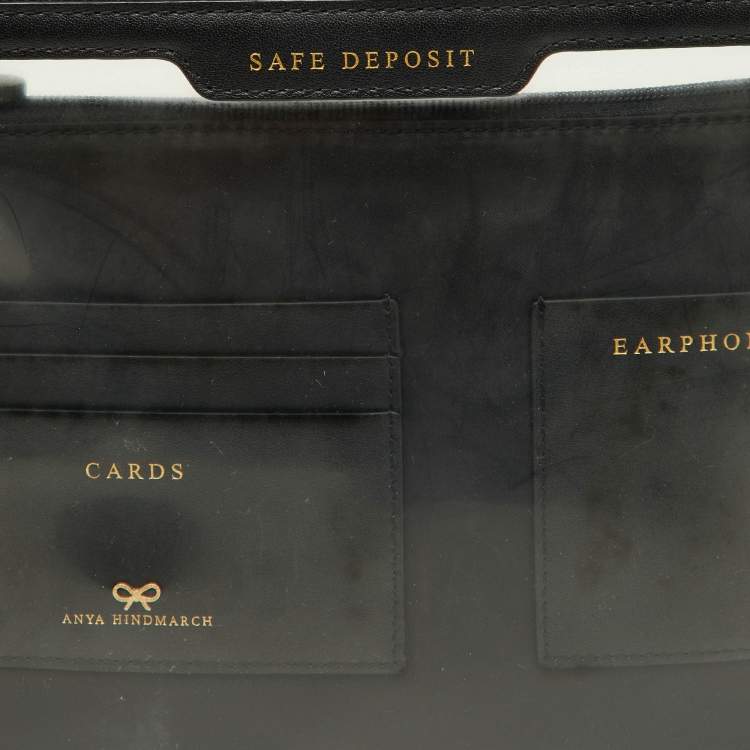 مملوكة مسبقًا Anya Hindmarch Transparent/Black Pvc and Leather Clutch