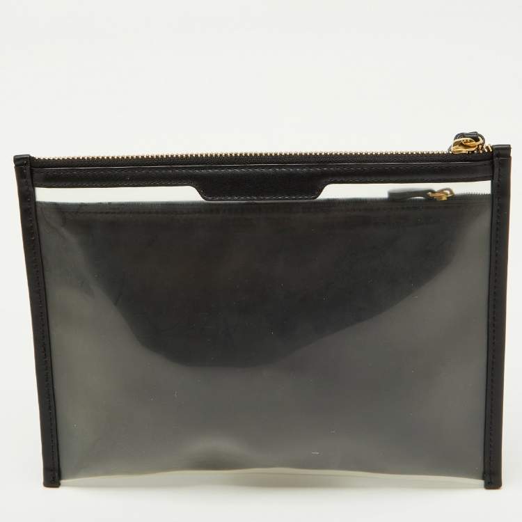 مملوكة مسبقًا Anya Hindmarch Transparent/Black Pvc and Leather Clutch