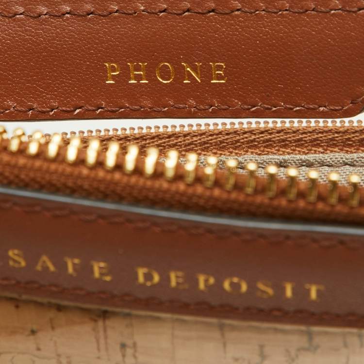 Pre Owned Anya Hindmarch Brown/Transparent Leather and PVC Safe Deposit Pouch