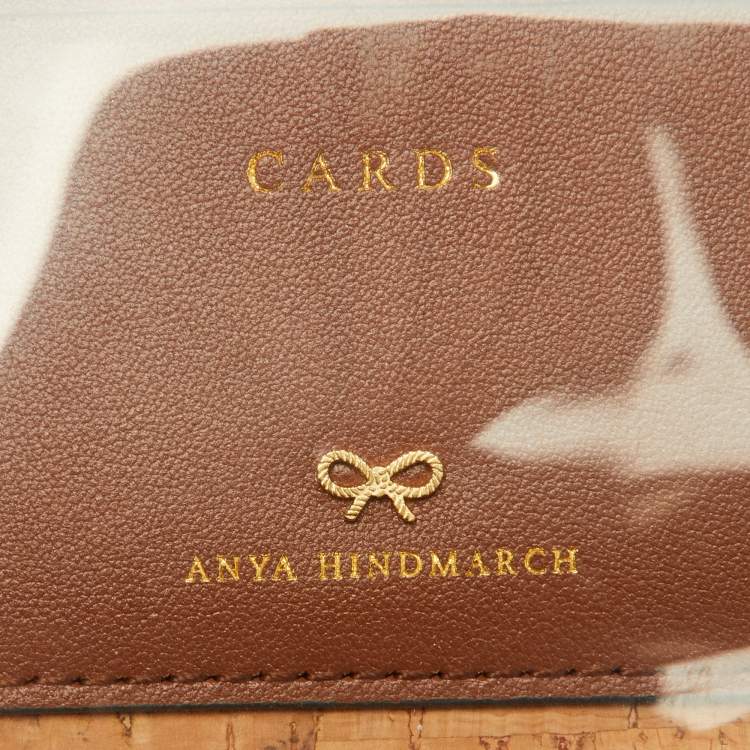 Pre Owned Anya Hindmarch Brown/Transparent Leather and PVC Safe Deposit Pouch