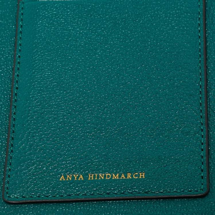 Pre Owned Anya Hindmarch x Net Sustain Green Leather Frog Phone Crossbody Bag