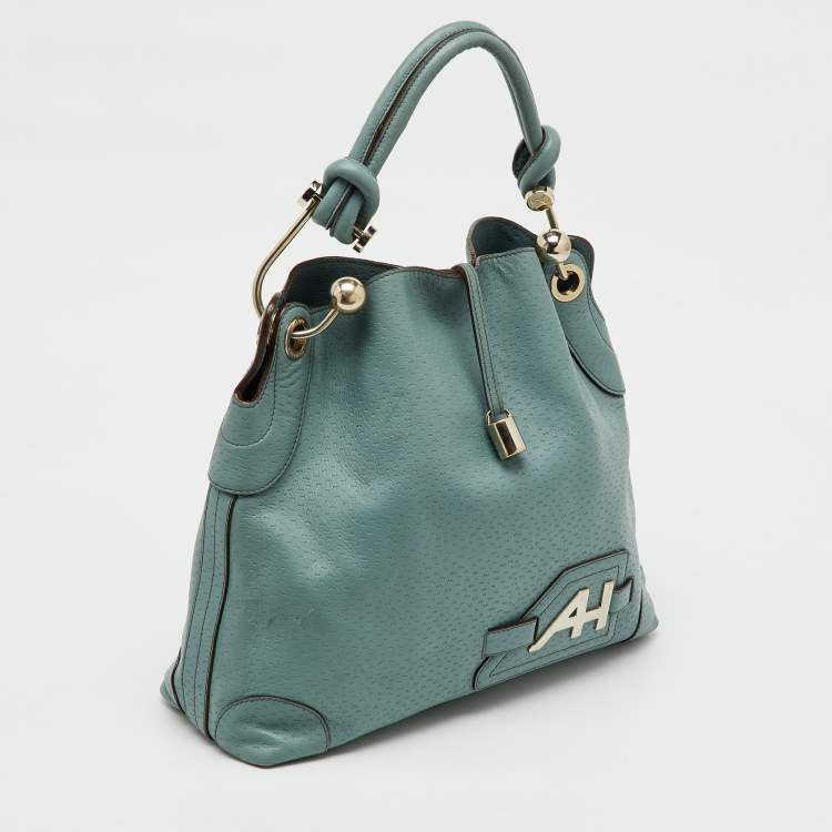 Pre Owned Anya Hindmarch Blue Leather Elrod Hobo