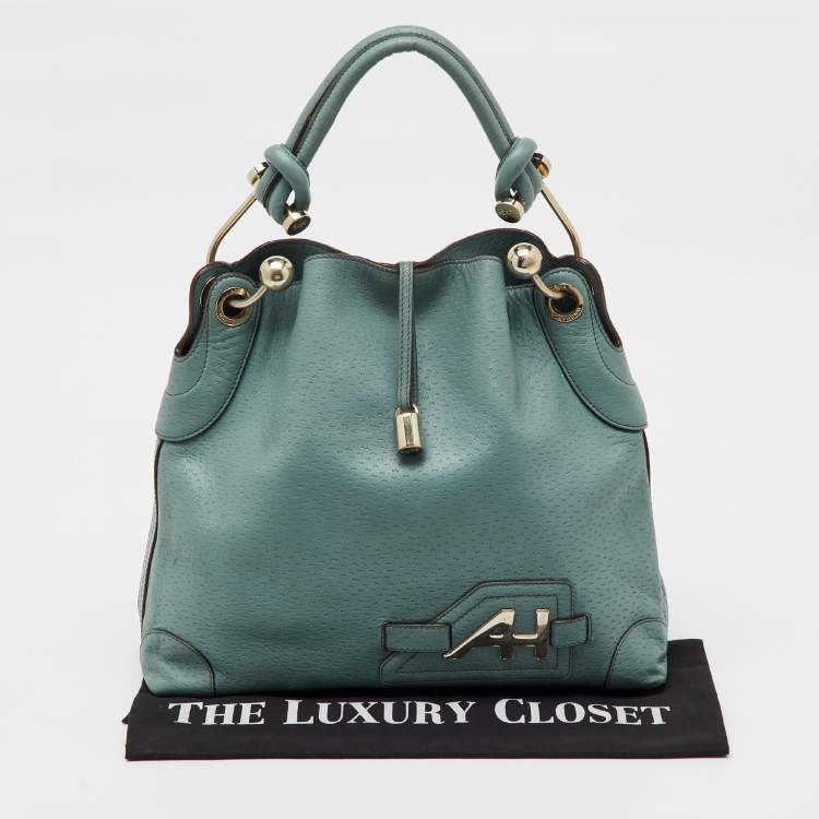 Pre Owned Anya Hindmarch Blue Leather Elrod Hobo