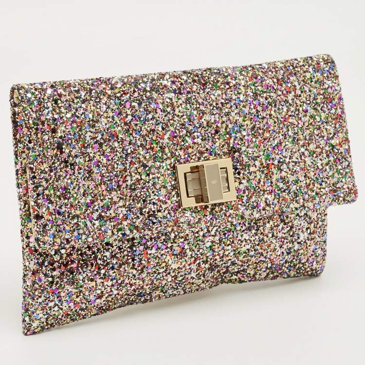 Pre Owned Anya Hindmarch Multicolor Glitter Valorie Clutch
