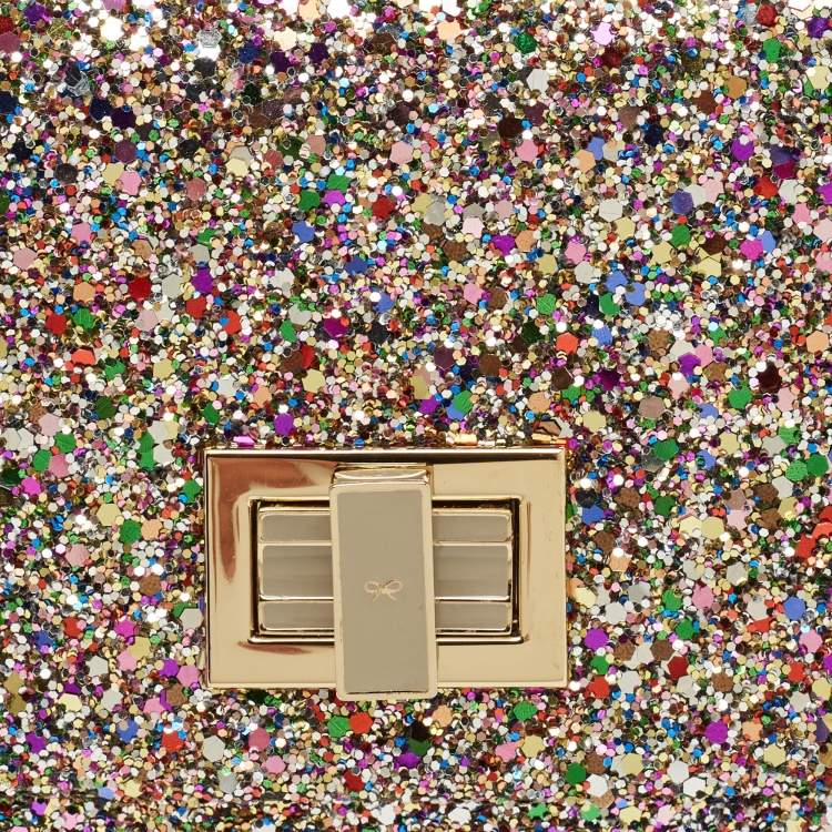 Pre Owned Anya Hindmarch Multicolor Glitter Valorie Clutch