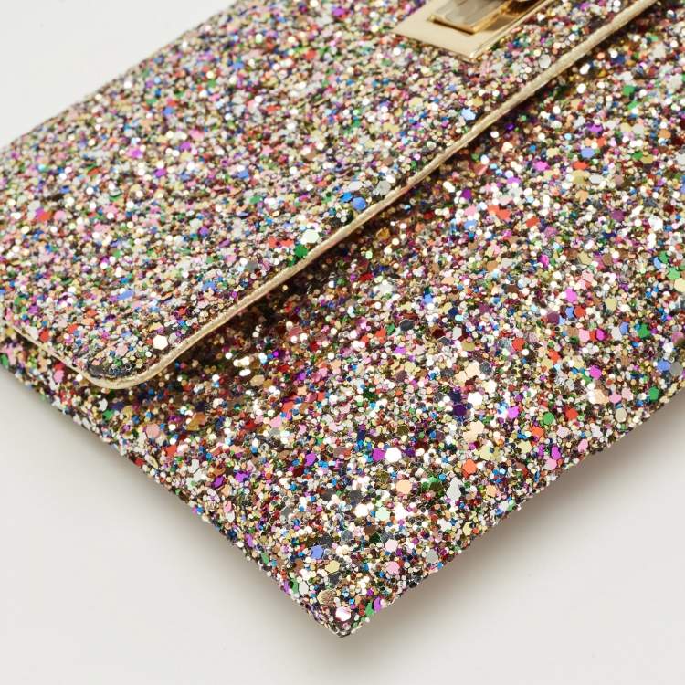 Pre Owned Anya Hindmarch Multicolor Glitter Valorie Clutch