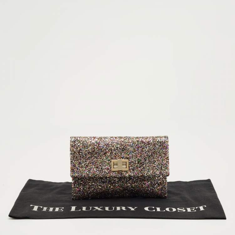 Pre Owned Anya Hindmarch Multicolor Glitter Valorie Clutch