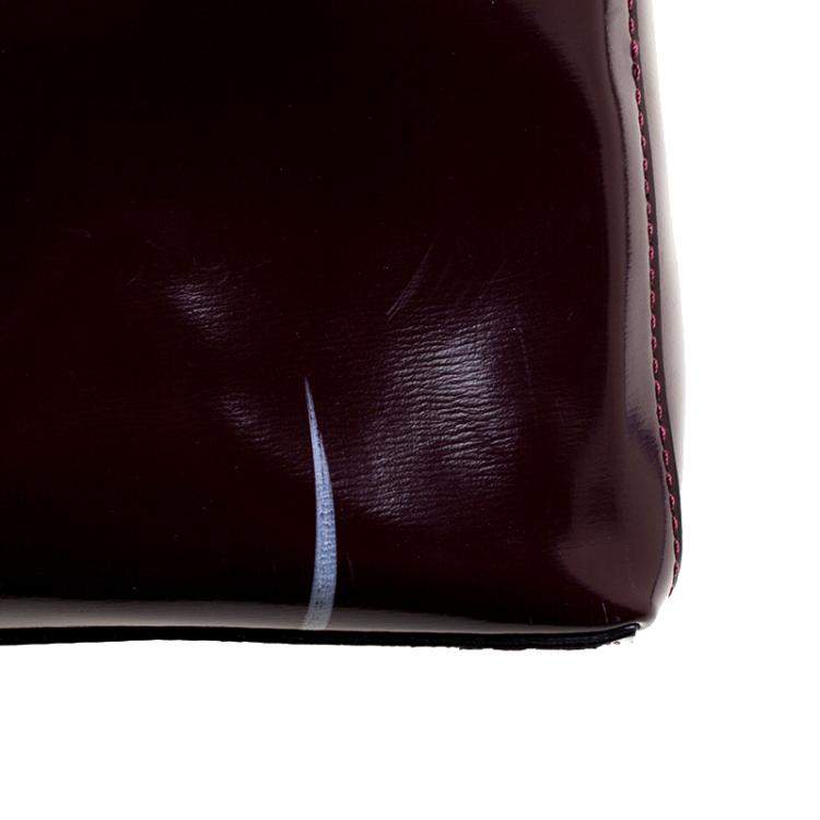 Pre Owned Anya Hindmarch Burgundy Patent Leather Tote
