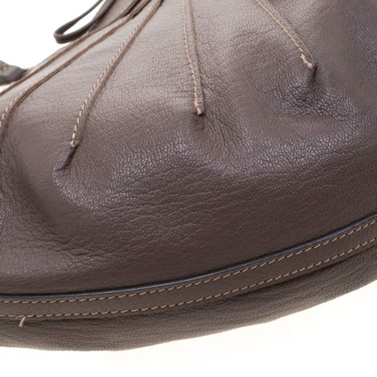 Pre Owned Anya Hindmarch Dark Grey Bow Tassel Leather Hobo